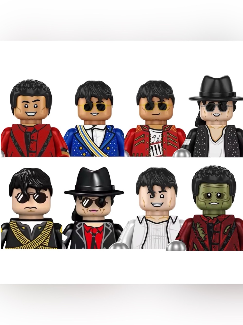 Custom Michael Jackson  - Set of 8 Mini Figures